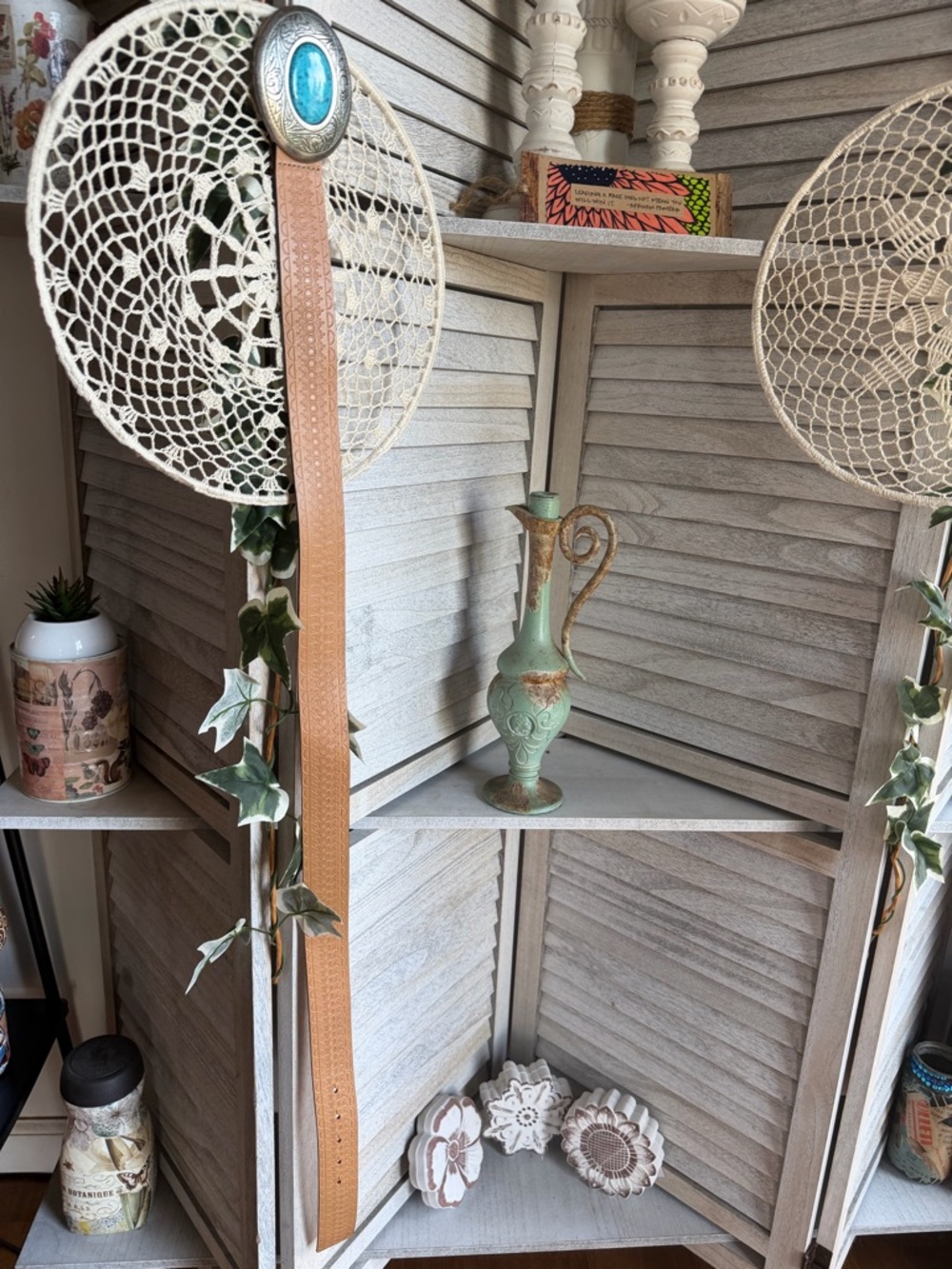 Brown Leather Western Belt with Turquoise Concho